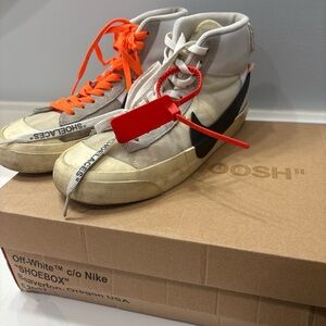 Off-White High-Top Sneakers - Orange, Black, White
